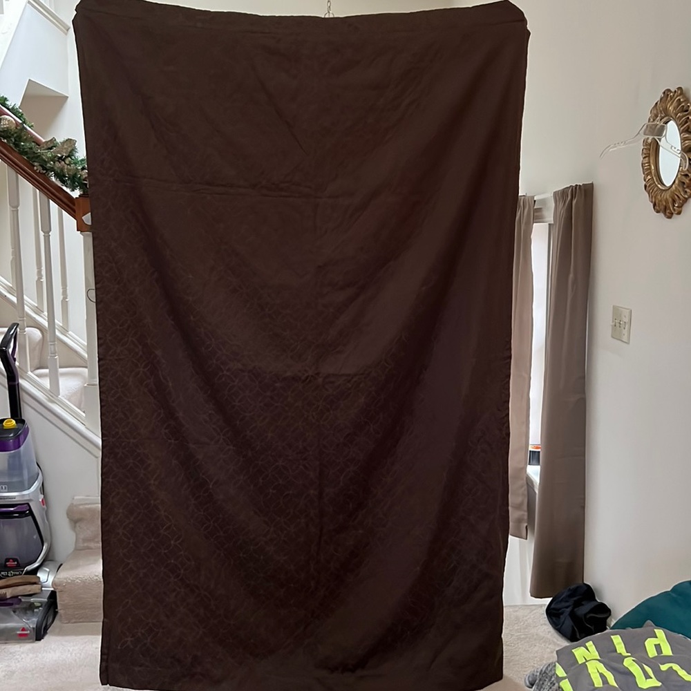 Foeldcrest luxury brown curtain panels set of 2
